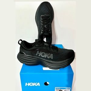HOKA Men's Bondi 8 Black / Black  Size USA 10.5D / UK 10 / EU 44 2/3